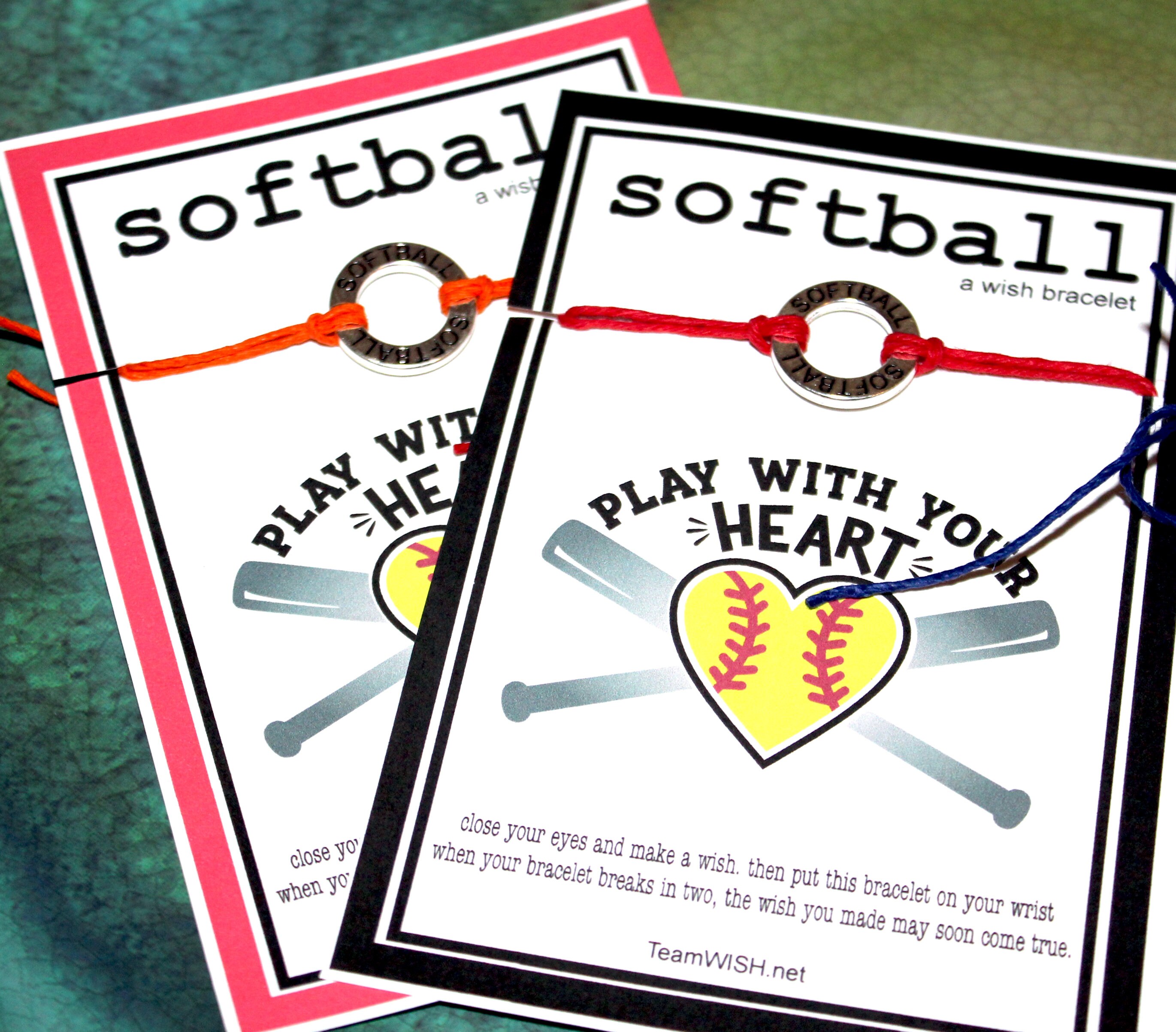 Set of 12 Softball Wish Bracelets Play With Your Heart Pick Your