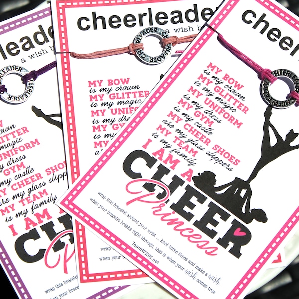 12 Cheerleader Wish Bracelets ...Cheer Princess -  Pick Your Color ... Team Spirit, Gifts, Motivation, Inspiration and More!