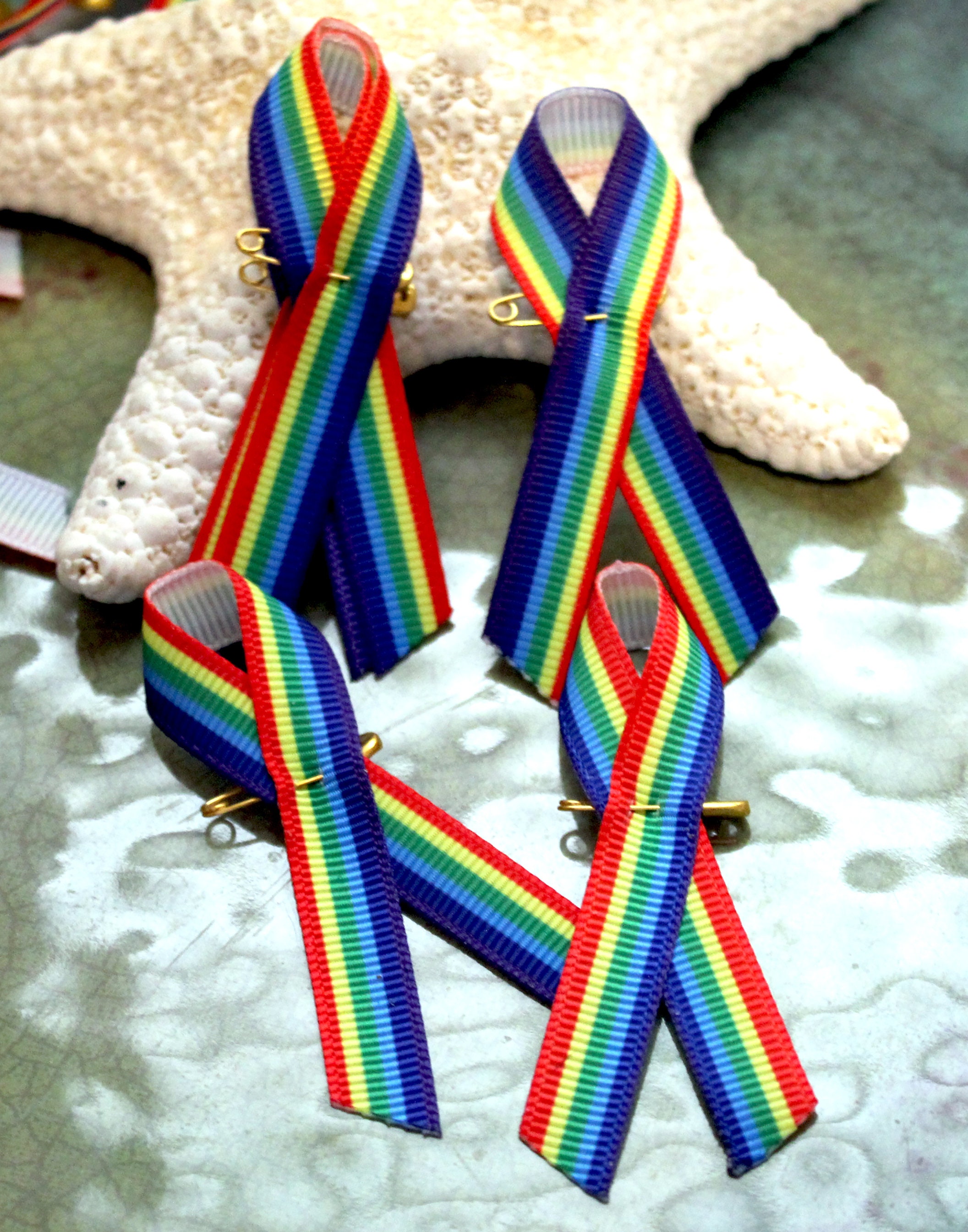 Rainbow Awareness Ribbons | Lapel Pins