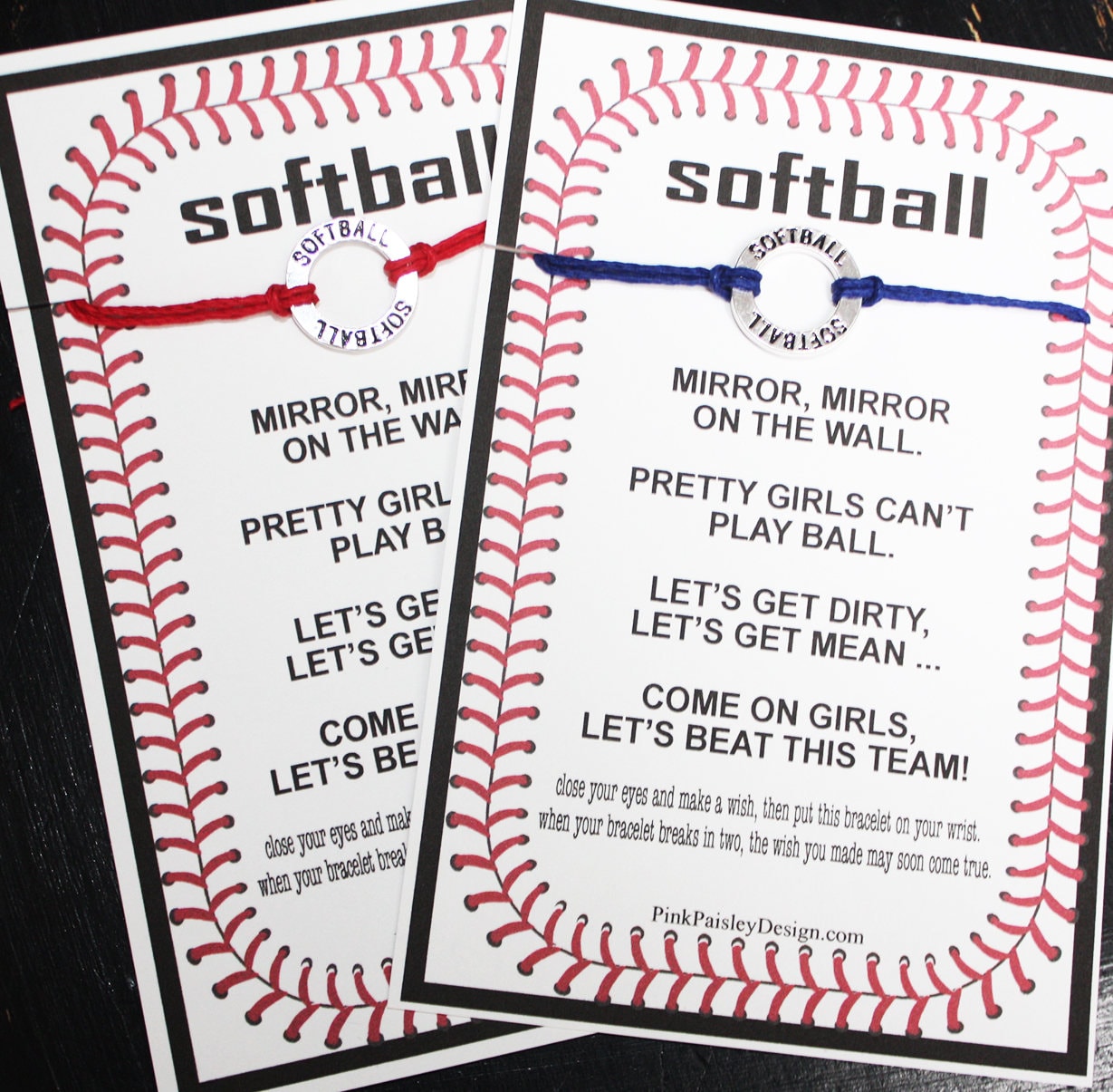Softball Wish Bracelets Mirror Mirror on the Wall Pick Your
