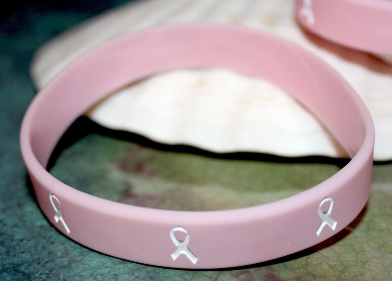 Bulk Breast Cancer Awareness Pink Silicone Wristbands Debossed Etsy