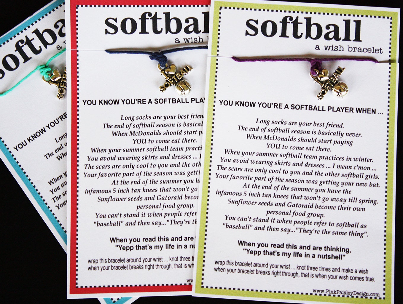 Softball wish shop bracelet