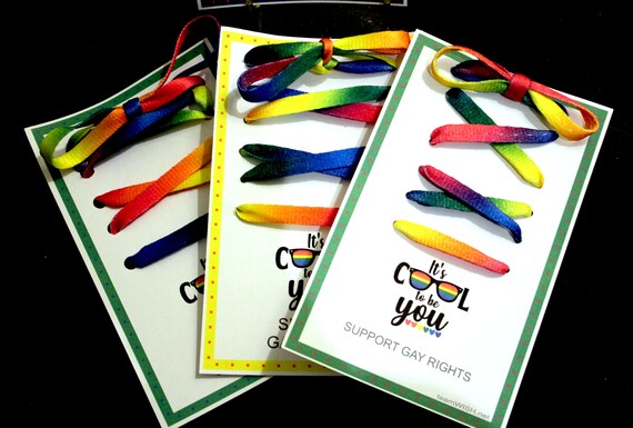 Unisex Gay Pride LGBT Rainbow Stripe Shoelaces Pair Brand New 