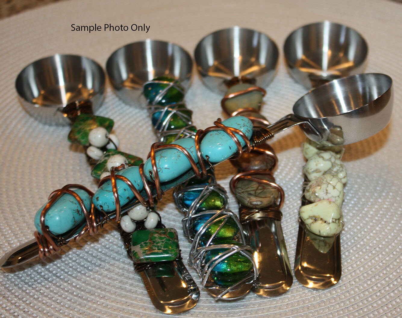 Set of 4 Stainless Coffee Scoops for Wire Wrapping SALE Inventory Detash