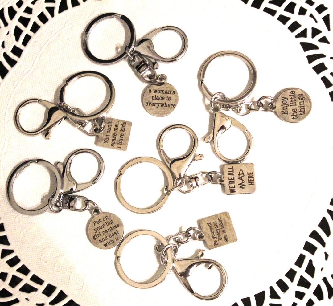Funny Stainless Steel Charm Key Ring With Bag Clip - Humorous Keychain ...