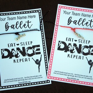 12 Dance or Ballet Charm Bracelets  - Pick Your Color Hemp Cording and Choice of Ballet Slipper Charm or Dance Charm - Team GIfts, and More!