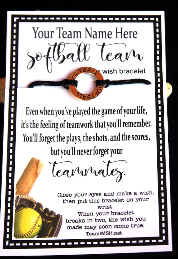 Set of 12 Softball Wish Bracelets Teammates Pick Your Hemp Color  Great for Team Gifts, Team Spirit