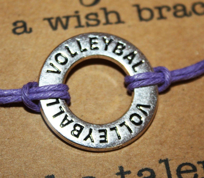 15 Volleyball Affirmation Charm Wish Bracelets With Custom Card .. Pick Your Color .. Great for Team Gifts Team Spirit