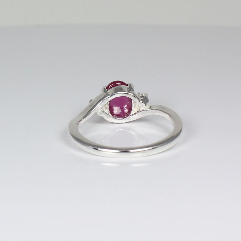 Star Ruby Ring Sterling Silver Star Ruby Ring Silver