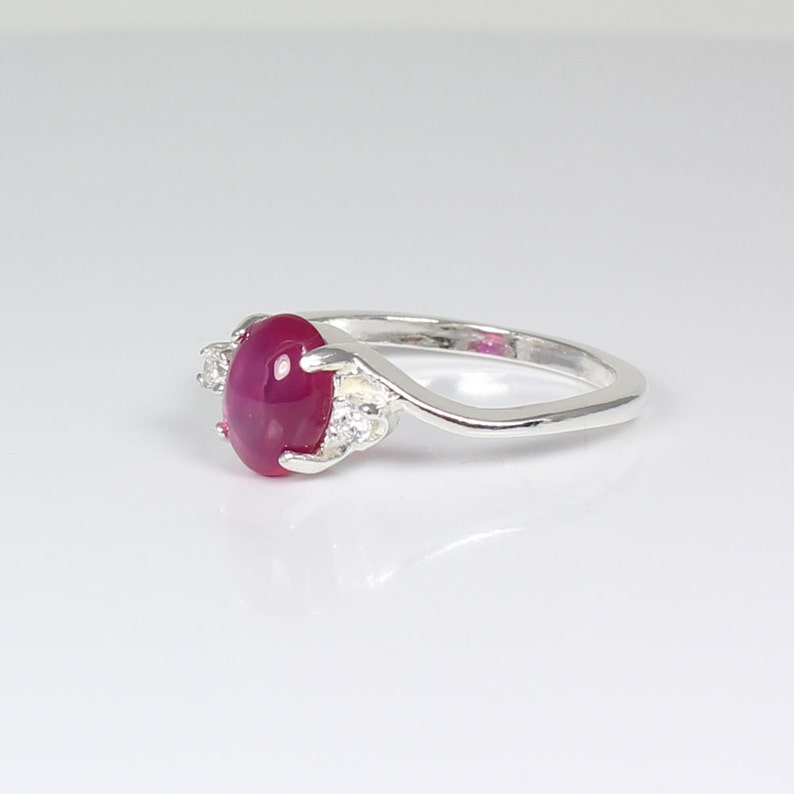 Star Ruby Ring Sterling Silver Star Ruby Ring Silver
