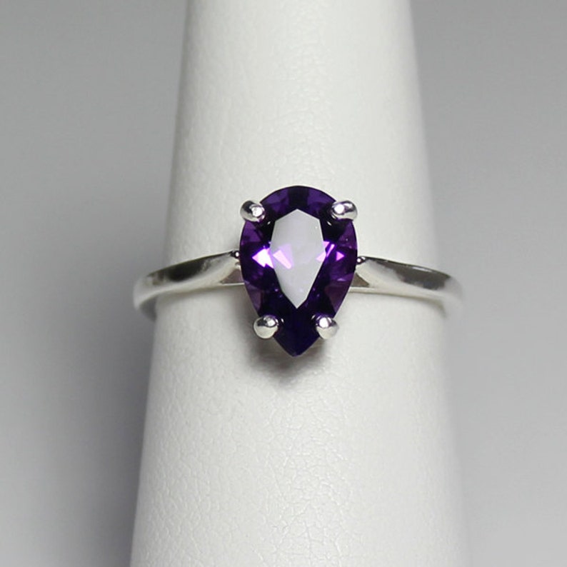 Purple African Amethyst Ring Sterling Silver Amethyst Ring Silver