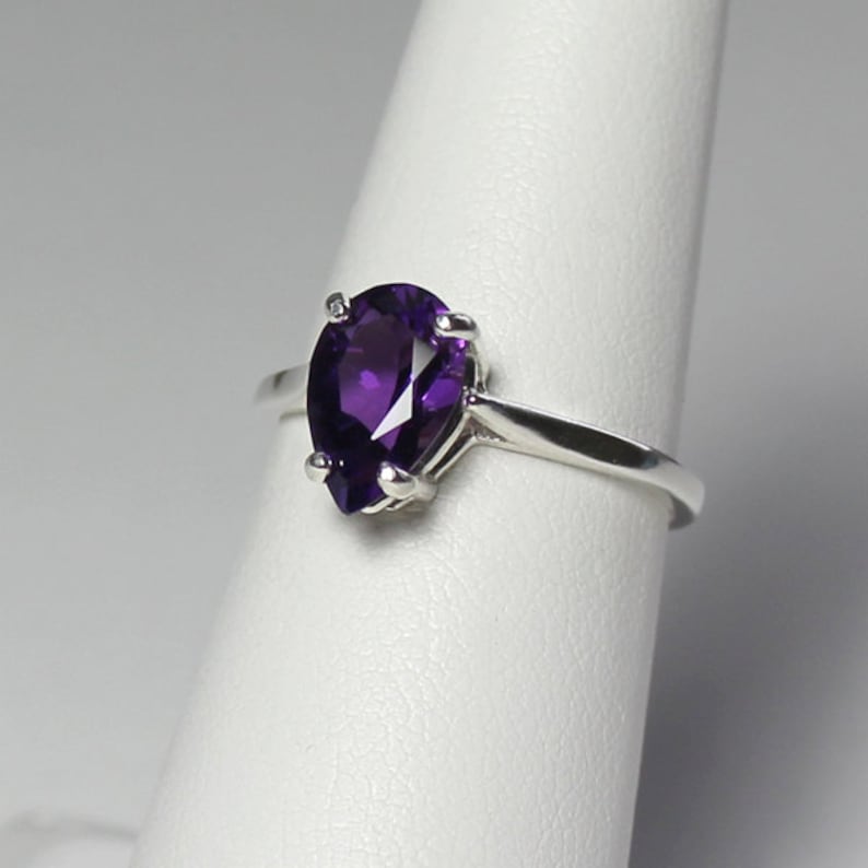 Purple African Amethyst Ring Sterling Silver Amethyst Ring Silver