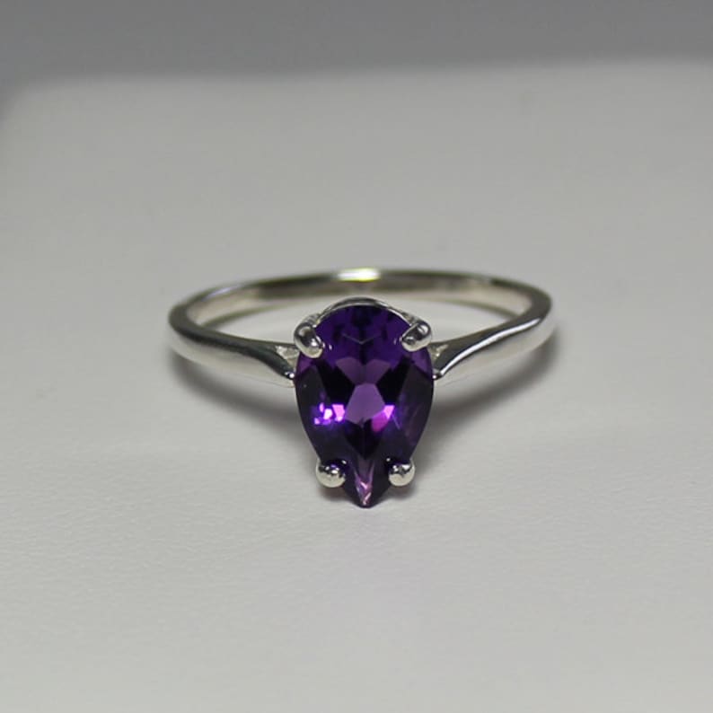 Purple African Amethyst Ring Sterling Silver Amethyst Ring Silver