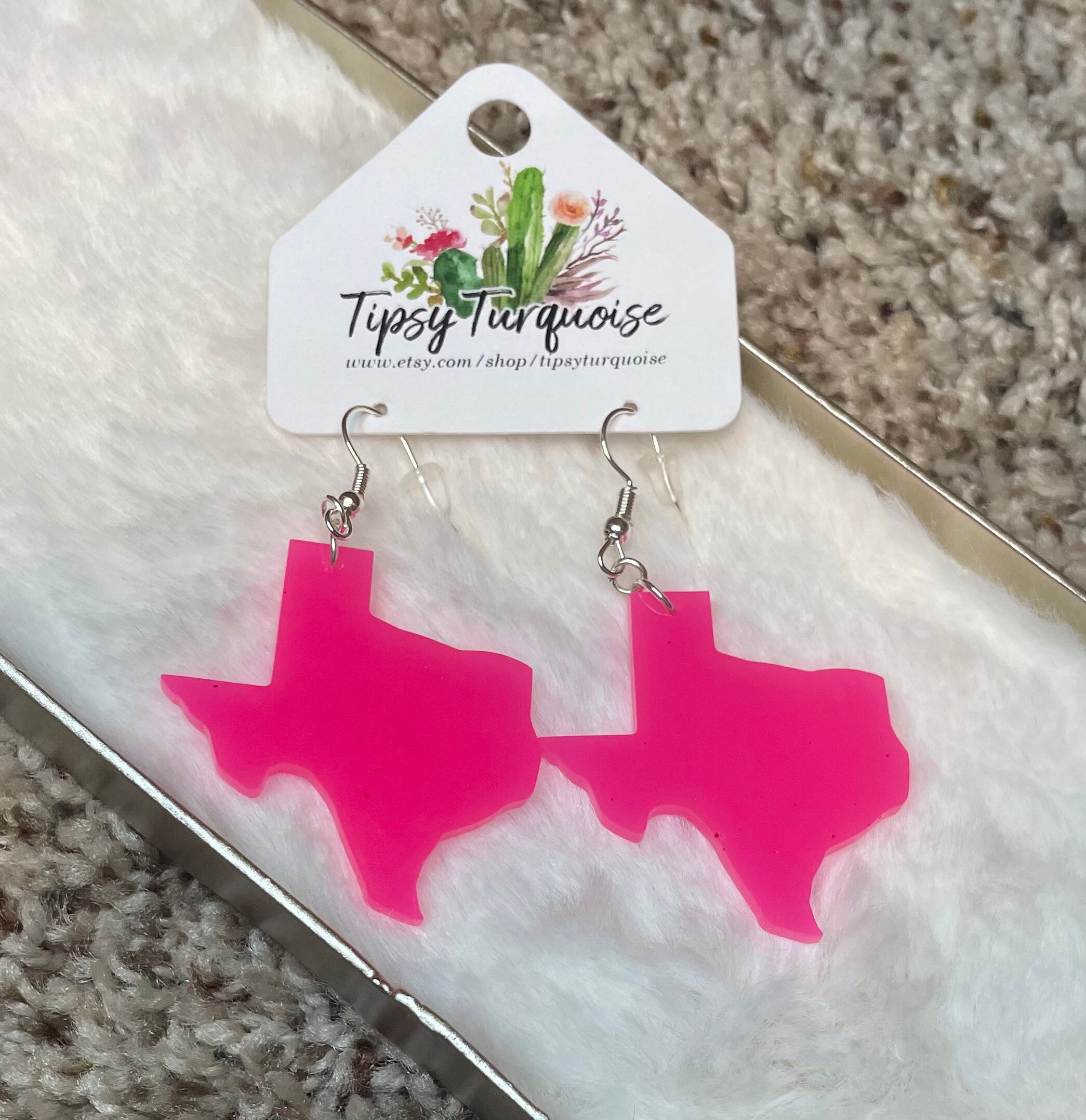 Texas Pride Resin Earrings