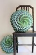 Spiral Succulent decorative pillow made to order (Aloe polyphylla) 