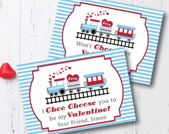 EDITABLE Train Valentine Card - Day Care Valentine - Classroom Valentines - Class Valentine - Preschool Valentines - INSTANT DOWNLOAD