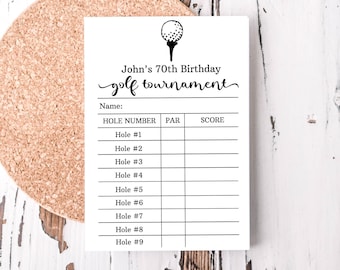 EDITABLE Golf Score Card - Golf Birthday - Golf Baby Shower - Golf Wedding - Mini Golf - Golf Tournament - Disc Golf - Golf Retirement Party