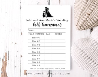 Editable Wedding Golf Scorecard: Golf Tournament Party (Digital Download)