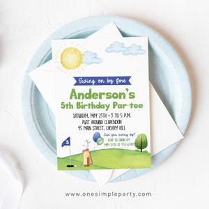 EDITABLE Watercolor Golf Birthday Invitation - Golf Birthday Party - Mini Golf Party - Golf Party - Editable Invitation - INSTANT DOWNLOAD