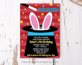 EDITABLE Boy Magic Birthday Party Invitation - Magician Birthday - Magic Party - Magic Show Invite - Editable Invitation - INSTANT DOWNLOAD