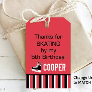 Bearbeitbarer Hockey Favor Tag - Hockey Party - Eishockey - Skating Dankeschön Tag - Hockey Gastgeschenke - SOFORTIGER DOWNLOAD
