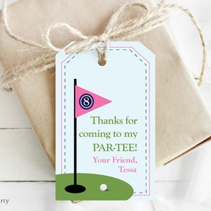 EDITABLE Girl Golf Favor Tags - Golf Birthday - Golf Party - Mini Golf Party - First Birthday - Golf Par-Tee - DIGITAL DESIGN