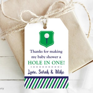 BEWERKBARE Navy Golf Baby Shower Favor Tags - Golf Baby Shower - Golf Party - Golf Favor Tags - INSTANT DOWNLOAD