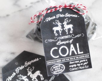 Lumps of Coal Tag - Funny Christmas Gift Tag - Coal for Christmas - Coal - Christmas Soap Tag - Santa Gift Tag- 3 Sizes - INSTANT DOWNLOAD