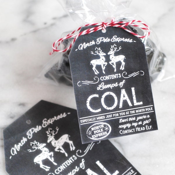 Lumps of Coal Tag - Funny Christmas Gift Tag - Coal for Christmas - Coal - Christmas Soap Tag - Santa Gift Tag- 3 Sizes - INSTANT DOWNLOAD