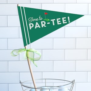 Time to Partee Golf Pennant Flag - Golf Party - Golf Birthday Party - Hole in One - Golf Party Decor - Golf Retirement - INSTANT DOWNLOAD
