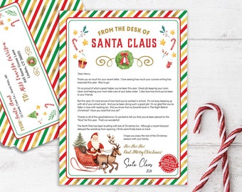 EDITABLE Letter from Santa - Santa Letter - Santa Stationery - From the Desk of Santa - Includes Matching Editable Envelope - DIGITAL DESIGN