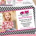 EDITABLE Girl Race Car Birthday Photo Invitation - Race Car Party ...