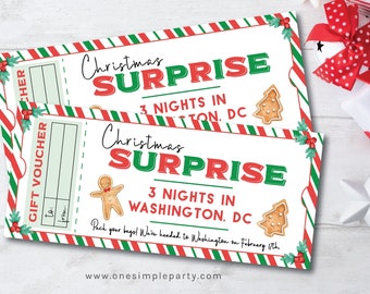 Editable Christmas Surprise Gift Certificate Template (Instant Download)
