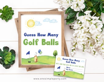 Golf Party Game Guess How Many Golf Balls in the Jar - Golf Party - Golf Birthday - Hole in One Party - Golf Retirement - INSTANT DOWNLOAD