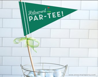 Retirement Party Golf Pennant Flag - Golf Party - Golf Retirement Party - Golf Party Decor - Golf Retirement - INSTANT DOWNLOAD