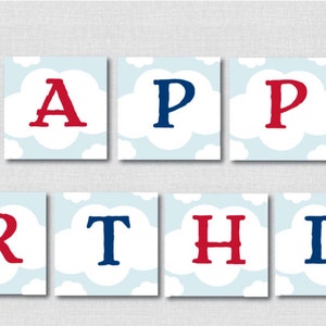 Vintage Airplane Birthday Banner - Airplane Birthday Party - First Birthday - Vintage Airplane - Birthday Banner - INSTANT DOWNLOAD