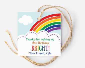 EDITABLE Rainbow Party Favor Tags - Rainbow Birthday - Rainbow Party - Classic Rainbow - Rainbow Party Favors - INSTANT DOWNLOAD