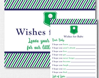 Golf Baby Wish Cards Set - Printable Baby Shower or First Birthday Wish Cards - Golf Baby Shower - Baby Shower Game - INSTANT DOWNLOAD