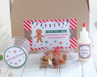 Printable Gingerbread Cookie Decorating Kit - Christmas Gift Idea - Printable Christmas - Cookie Decorating - INSTANT DOWNLOAD
