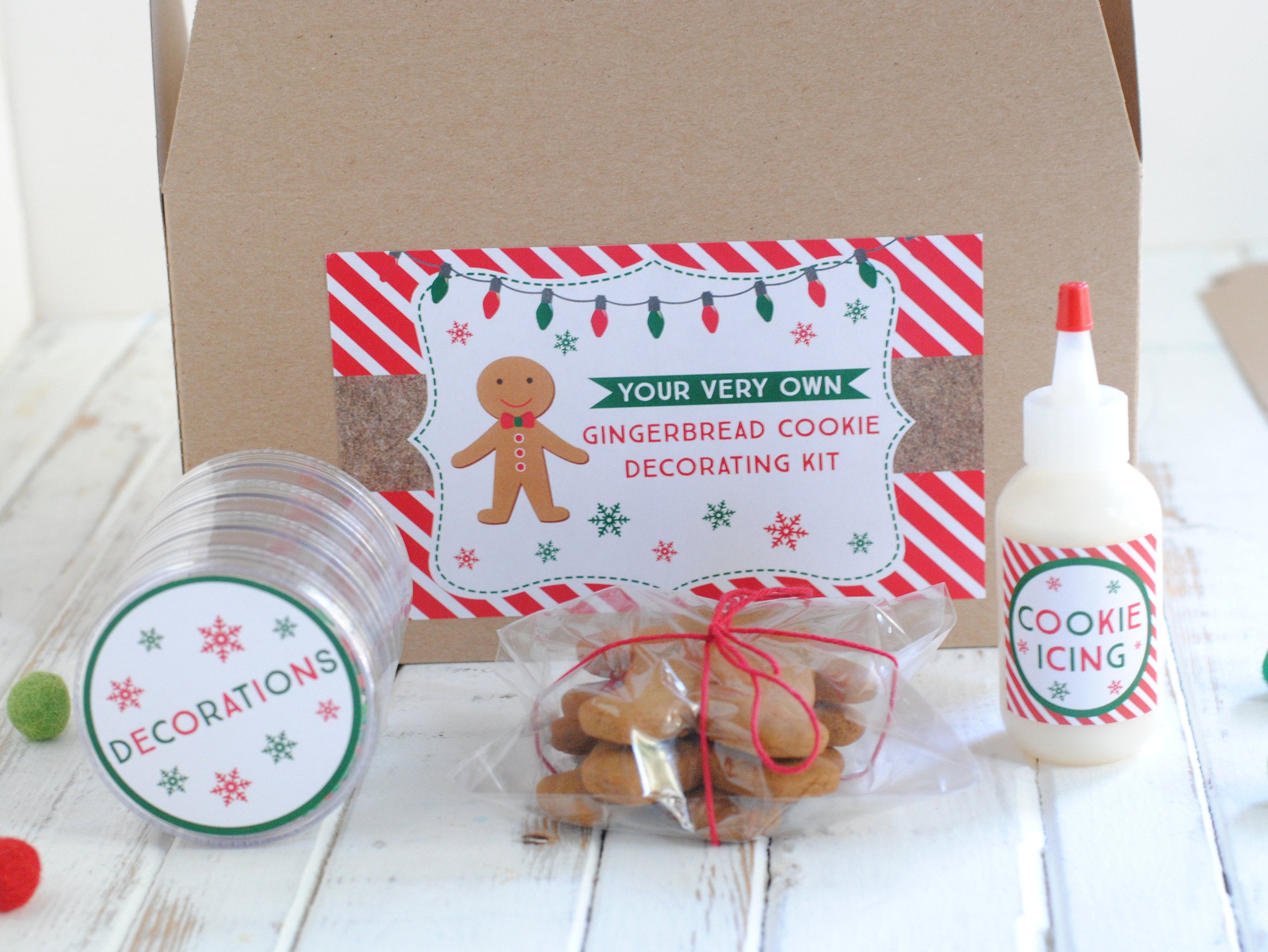 Printable Gingerbread Cookie Decorating Kit Christmas Gift - Etsy