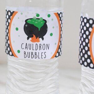 Cauldron Bubbles Water Bottle Labels - Halloween Party - Halloween ...