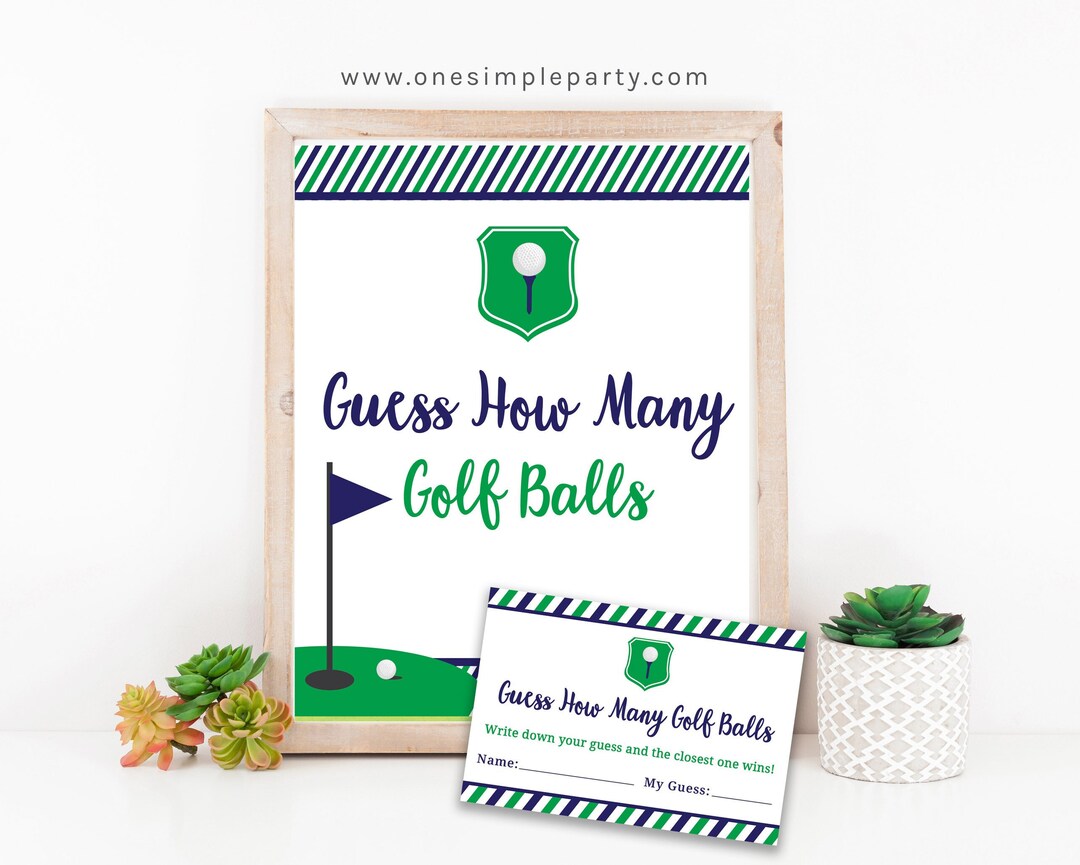 Golf Party Game Guess How Many Golf Balls in the Jar Golf Party Golf