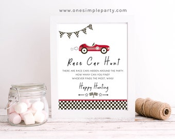 Red Race Car Party Game Race Car Hunt - Race Car Party - Race Car Baby Shower - Race Car Birthday - Scavenger Hunt - INSTANT DOWNLOAD