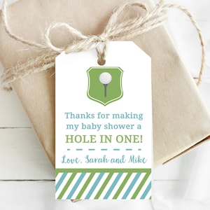 EDITABLE Light Blue Golf Baby Shower Favor Tags - Golf Baby Shower - Golf Party - Golf Favor Tags - INSTANT DOWNLOAD