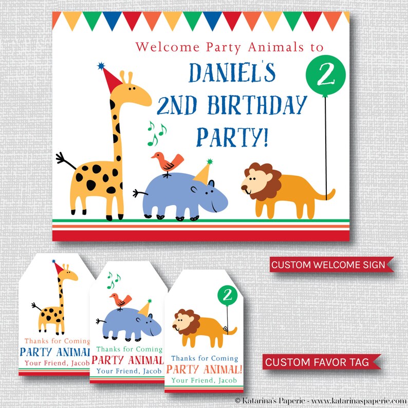 Zoo Tiere Geburtstag Kit Zoo Tiere Zoo Tier Etsy