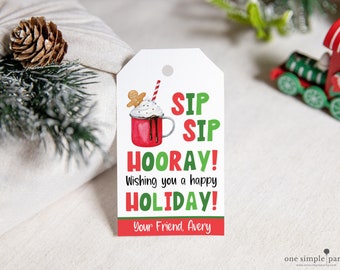 EDITABLE Christmas Hot Cocoa Tag - Hot Cocoa Gift Tag - Hot Chocolate Bomb - Hot Cocoa Bomb Tag - Christmas Gift Tags - DIGITAL DESIGN