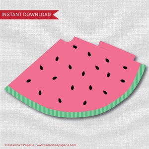 INSTANT DOWNLOAD - Watermelon Party Hat - Watermelon Birthday Party - First Birthday - Pink AND Red Party Hat Designs - Summer Birthday