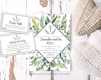 EDITABLE Greenery Golf Baby Shower Invitation - Golf Invite - Golf Baby - Greenery Invite - Golf Party - Golf Theme Party - INSTANT DOWNLOAD