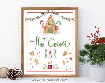 Printable Christmas Hot Cocoa Bar Sign - Hot Cocoa Sign - Gingerbread House Party - Hot Chocolate - Cocoa Bar - INSTANT DOWNLOAD