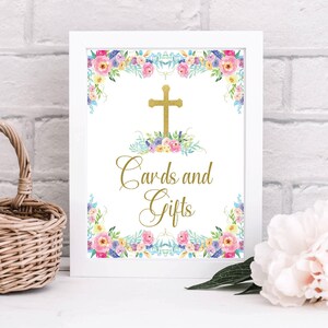 Bunte Blumen Erstkommunion Karten und Geschenke Zeichen - Erstkommunion Geschenke Zeichen - Erstkommunion Zeichen - INSTAND DOWNLOAD